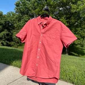 Peach short-sleeve button up